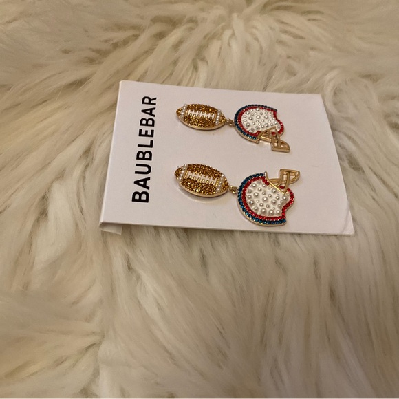 Baublebar Football Helmet Drop Earrings - New on Card - Picture 5 of 6